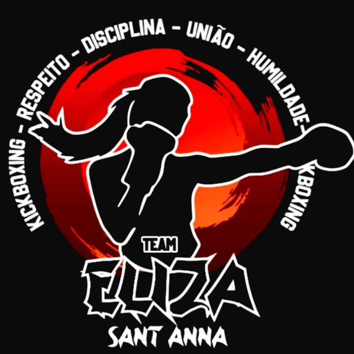 Logotipo do CT Team Eliza SantAnna: silhueta de lutadora diante de um disco vermelho
